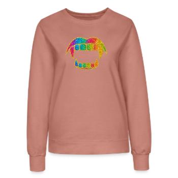 Regenbogen Glitzer Mund - Frauen Sweatshirt - Altrosa - Vorne - AI Model Female 172 dark (172cm)