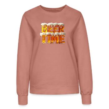 Beer Time – 3D Beer Glass Letters with Foam - Women’s Sweatshirt - dusky rose - Front - AI Model Female 172 dark (172cm)