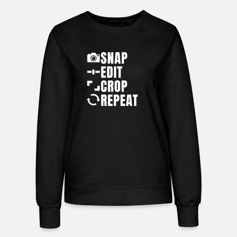 Snap Edit Crop Repeat vedio editor and content  - Women’s Sweatshirt - black