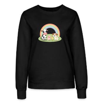 Animals Are Friends Pastell Farm Bauernhof Design - Frauen Sweatshirt - Schwarz - Vorne - AI Model Female 172 light (172cm)