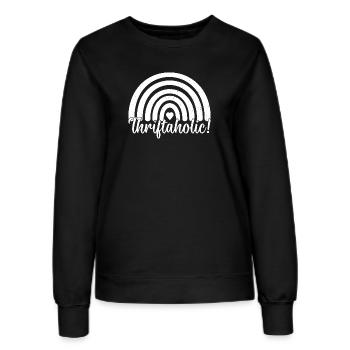 Thrift Shop Thriftaholic Love Thrifting - Frauen Sweatshirt - Schwarz - Vorne - AI Model Female 172 light (172cm)