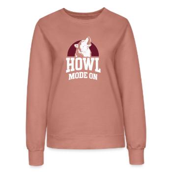 Mode Hurlement sur le design Husky - Sweat Femme - rose poudré - Devant - AI Model Female 172 dark (172cm)