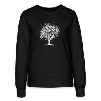 Blühender Frühlingsbaum – schwarzweißes Artwork - Frauen Sweatshirt - Schwarz - Vorne - AI Model Female 172 light (172cm)