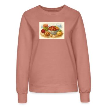Fröhliche Vinegret Illustration - Frauen Sweatshirt - Altrosa - Vorne - AI Model Female 172 dark (172cm)