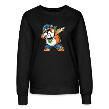 Dab Bulldog Street Art Design du cannabis - Sweat Femme - noir - Devant - AI Model Female 172 light (172cm)