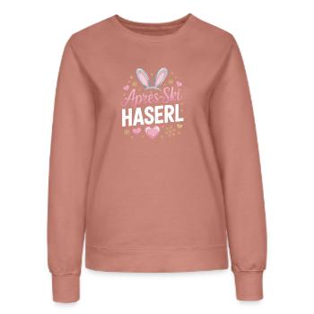 Apres Ski Haserl Hüttengaudi Skifahrerin Skihaserl - Frauen Sweatshirt - Altrosa - Vorne - AI Model Female 172 dark (172cm)
