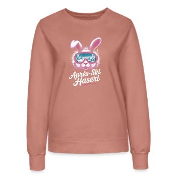 Apres Ski Haserl Hüttengaudi Skifahrerin Skihaserl - Frauen Sweatshirt - Altrosa - Vorne - AI Model Female 172 dark (172cm)