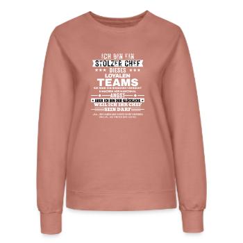 Stolzer Chef von einem loyalen Team - Frauen Sweatshirt - Altrosa - Vorne - AI Model Female 172 dark (172cm)