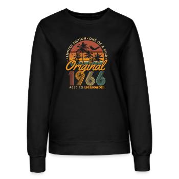 1966 Jahrgang geboren 60. Geburtstag Geschenk - Frauen Sweatshirt - Schwarz - Vorne - AI Model Female 172 light (172cm)