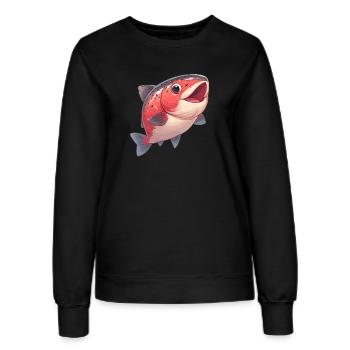 Lachse Lachs - Frauen Sweatshirt - Schwarz - Vorne - AI Model Female 172 light (172cm)