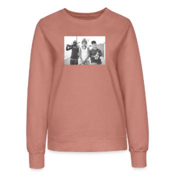 Trio Charognards Chats - Sweat Femme - rose poudré - Devant - AI Model Female 172 dark (172cm)