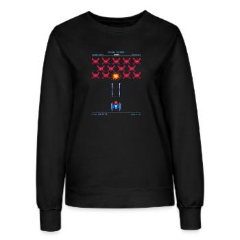 Retro Arcade 80er Pixel Alien Gamer Vintage - Frauen Sweatshirt - Schwarz - Vorne - AI Model Female 172 light (172cm)