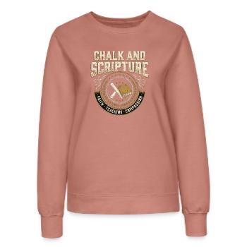 Chalk and Scripture Christlicher Lehrer Jesus - Frauen Sweatshirt - Altrosa - Vorne - AI Model Female 172 dark (172cm)