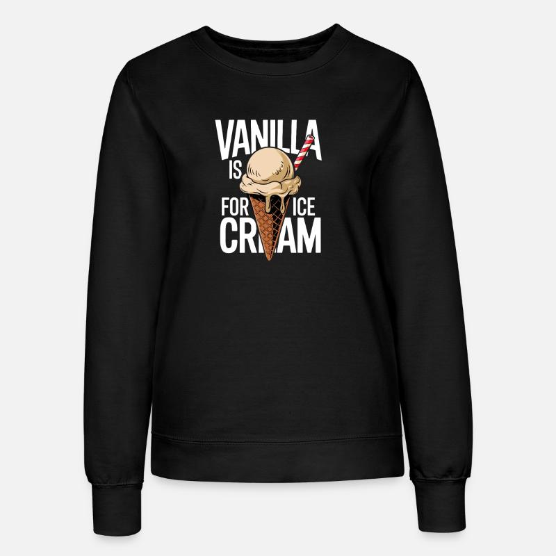 Vanille Eiscone im Kontrast - Frauen Sweatshirt - Schwarz