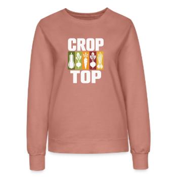 Vegetable Icons Crop Top Design - Sweat Femme - rose poudré - Devant - AI Model Female 172 dark (172cm)