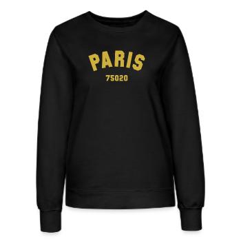 20e arrondissement de PARIS - Sweat Femme - noir - Devant - AI Model Female 172 light (172cm)