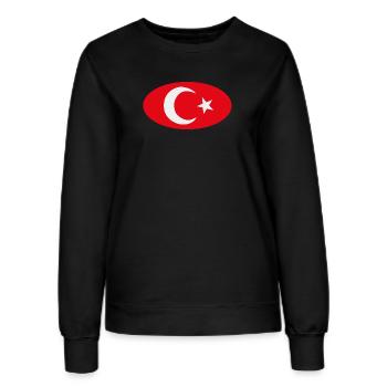 Turkiye Turkish Oval Flag - Women’s Sweatshirt - black - Front - AI Model Female 172 light (172cm)