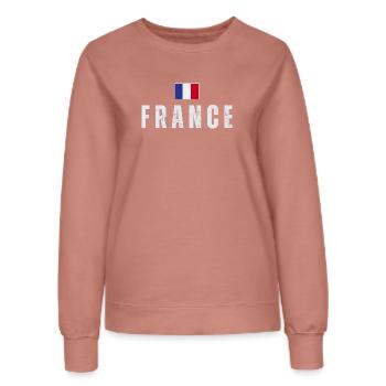 Flagge Frankreichs, französischer Stolz - Frauen Sweatshirt - Altrosa - Vorne - AI Model Female 172 dark (172cm)