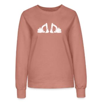 Doppel Bagger Silhouette - Frauen Sweatshirt - Altrosa - Vorne - AI Model Female 172 dark (172cm)