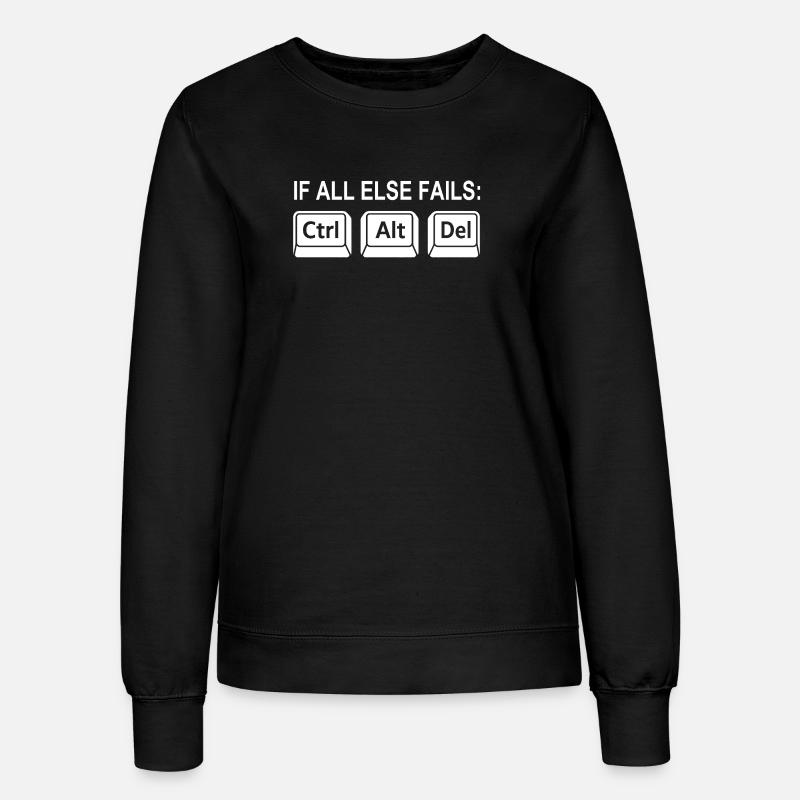 Programmer Shortcut Geek IT Support Computer - Women’s Sweatshirt - black