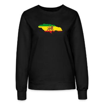 Lion of Judah Jamaica Rasta Flag Map of Jamaica - Frauen Sweatshirt - Schwarz - Vorne - AI Model Female 172 light (172cm)