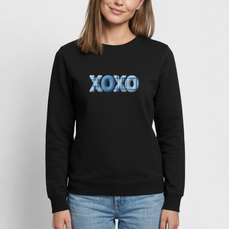 XOXO Patchwork Look mit Stoff Optik Frauen Sweatshirt