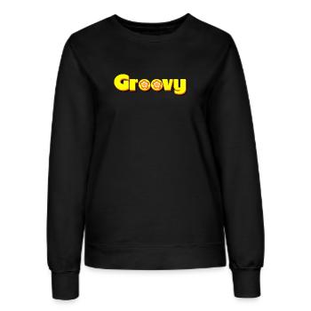 Groovy des années 70 fleur fleur - Sweat Femme - noir - Devant - AI Model Female 172 light (172cm)