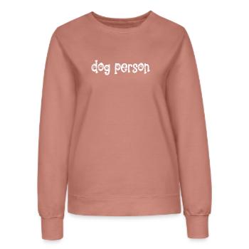 Dog person - Women’s Sweatshirt - dusky rose - Front - AI Model Female 172 dark (172cm)