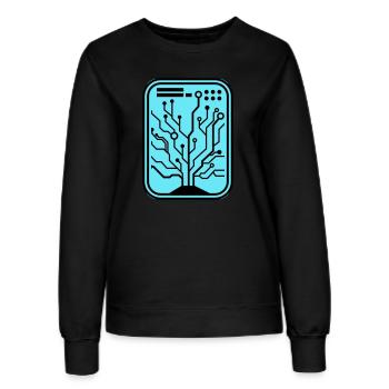 Micro Chip - Women’s Sweatshirt - black - Front - AI Model Female 172 light (172cm)