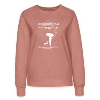 Hundeshirt f. Hundehalter & Deutsch Drahthaar - Frauen Sweatshirt - Altrosa - Vorne - AI Model Female 172 dark (172cm)
