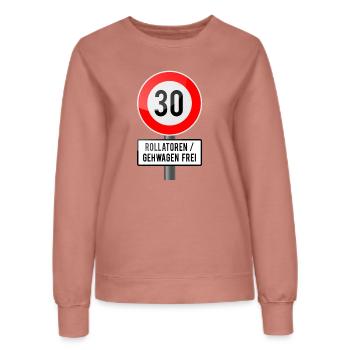 30 walker - Women’s Sweatshirt - dusky rose - Front - AI Model Female 172 dark (172cm)