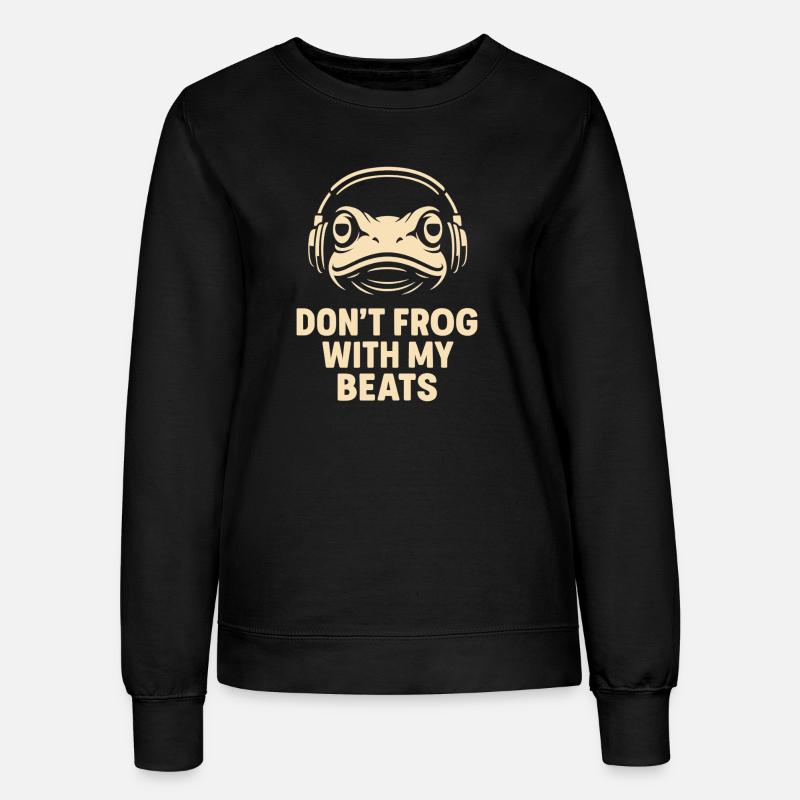 Frog with headphones - Women’s Sweatshirt - black
