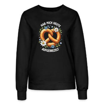 Brezel aufgebrezelt Bayern Tracht bayerisch lustig - Frauen Sweatshirt - Schwarz - Vorne - AI Model Female 172 light (172cm)