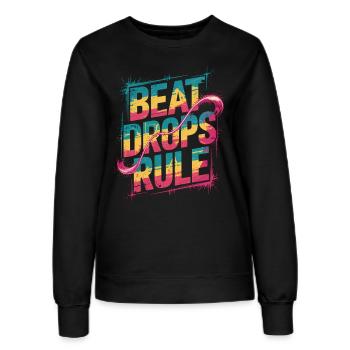 Règle des Beat Drops - La musique règne sur le moment - Sweat Femme - noir - Devant - AI Model Female 172 light (172cm)