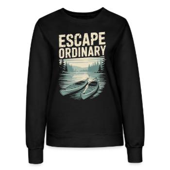 Raus aus dem Alltag – Kajak Reisen Shirt - Frauen Sweatshirt - Schwarz - Vorne - AI Model Female 172 light (172cm)
