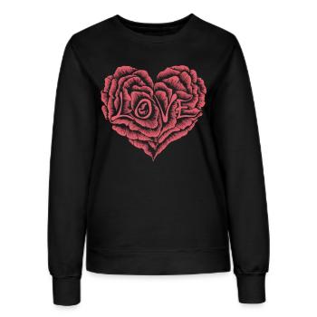 Cœur de roses avec amour - Sweat Femme - noir - Devant - AI Model Female 172 light (172cm)