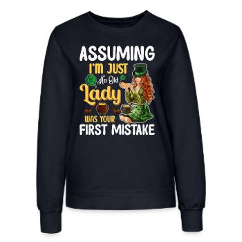 Assuming I m Just An Old Lady Was your First Mista - Women’s Sweatshirt - french navy - Front - AI Model Female 172 light (172cm)