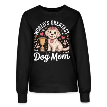 worlds greatest dog mom - Women’s Sweatshirt - black - Front - AI Model Female 172 light (172cm)