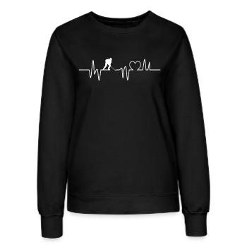 Eishockey Heartbeat Hockeyspieler - Frauen Sweatshirt - Schwarz - Vorne - AI Model Female 172 light (172cm)