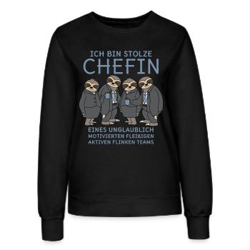 Stolze Chefin unglaublich fleißiges Team Faultiere - Frauen Sweatshirt - Schwarz - Vorne - AI Model Female 172 light (172cm)