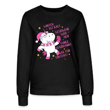 Glühweinhorn Glühwein Einhorn Zunge Heiß Scheiß - Frauen Sweatshirt - Schwarz - Vorne - AI Model Female 172 light (172cm)