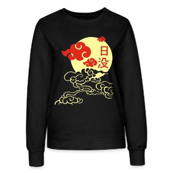 Coucher de soleil japonais - Sweat Femme - noir - Devant - AI Model Female 172 light (172cm)