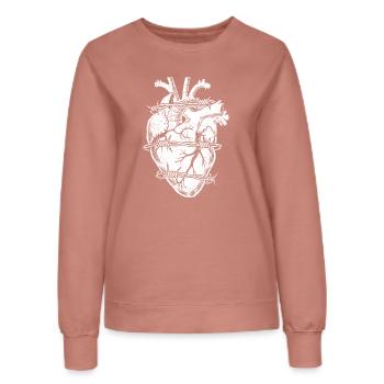 Barbed Wire Heart - Women’s Sweatshirt - dusky rose - Front - AI Model Female 172 dark (172cm)