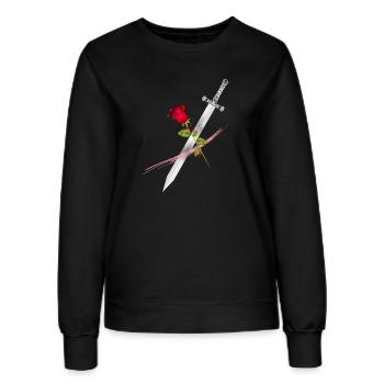 Épée à la rose – Puissance symbolique et élégance - Sweat Femme - noir - Devant - AI Model Female 172 light (172cm)