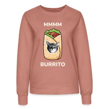 Burrito-MMMM - Sweat Femme - rose poudré - Devant - AI Model Female 172 dark (172cm)