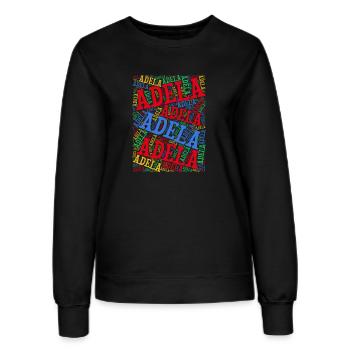 t-shirt Adela word cloud t-shirt gift idea - Women’s Sweatshirt - black - Front - AI Model Female 172 light (172cm)