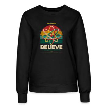 Poster rétro Faith in Science - Sweat Femme - noir - Devant - AI Model Female 172 light (172cm)