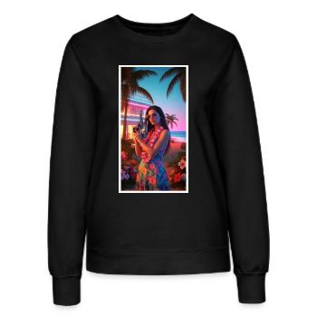 Sommerliche Vibes - Frauen Sweatshirt - Schwarz - Vorne - AI Model Female 172 light (172cm)