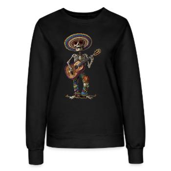 Ukulele Mexikanisches Skelett - Frauen Sweatshirt - Schwarz - Vorne - AI Model Female 172 light (172cm)