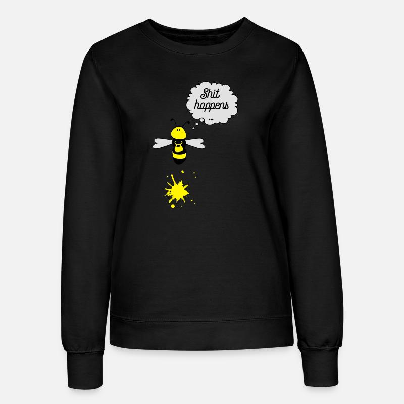 Shit happens bee - Women’s Sweatshirt - black